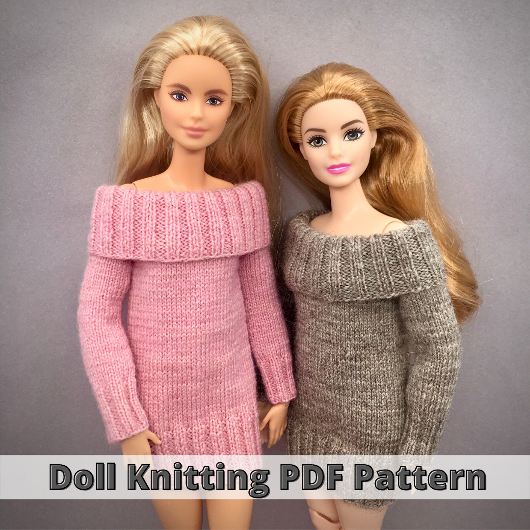 Knitted clothes deals for barbie dolls