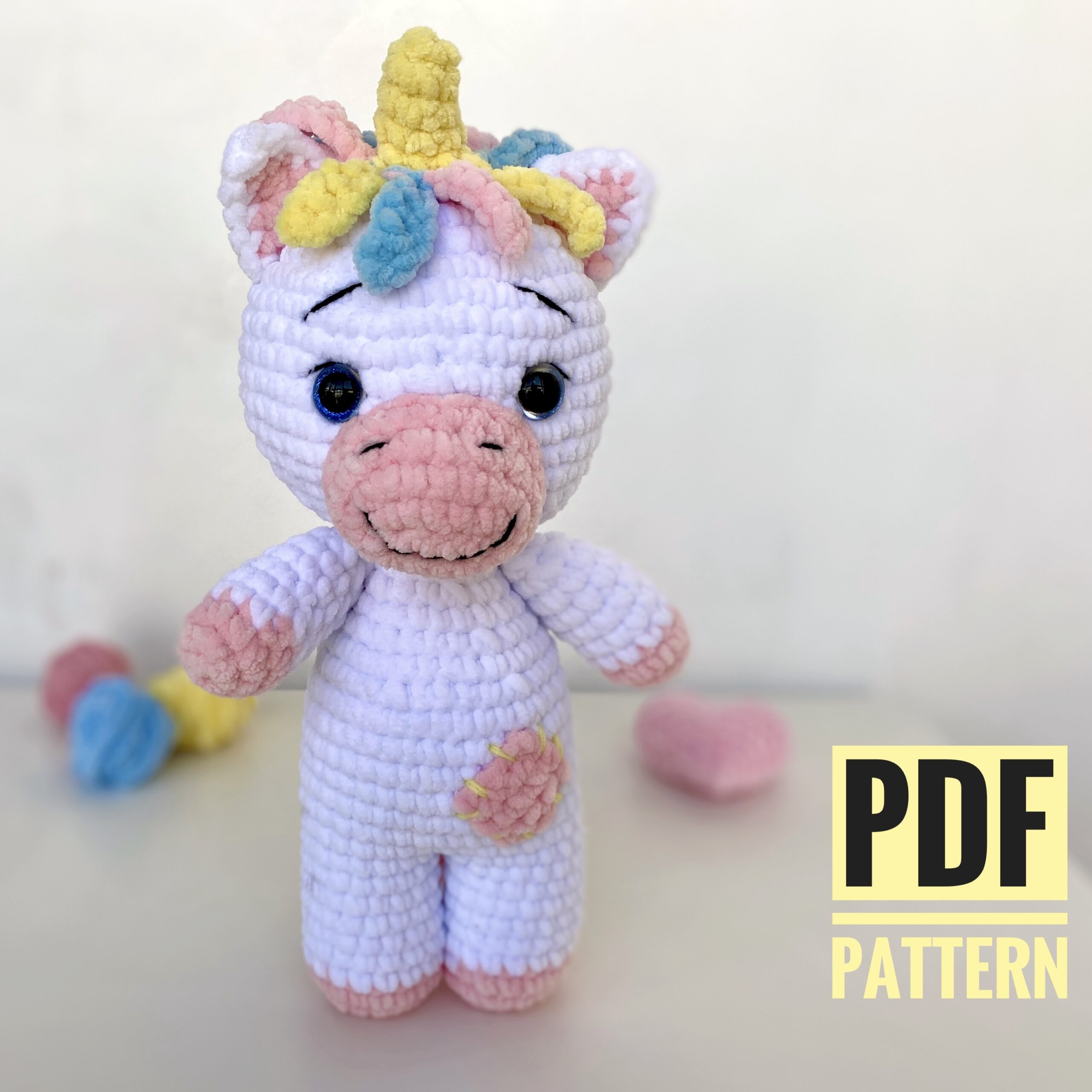 Unicorn plush amigurumi Crochet pattern by Creations by Jamie M