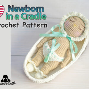 Crochet Doll Pattern Newborn in a cradle