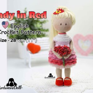 Crochet Doll Pattern Lady in Red