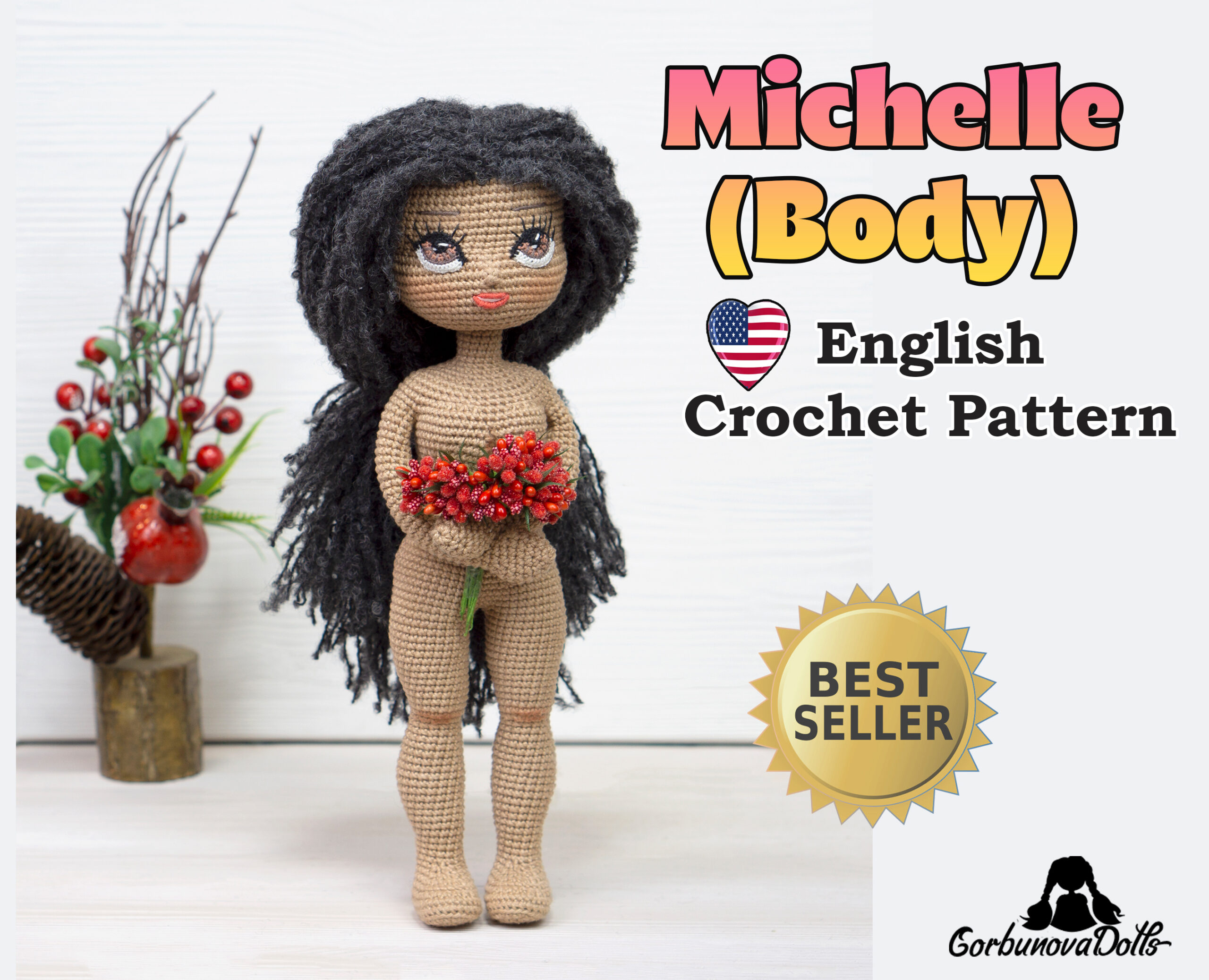 Crochet Doll Pattern: Michelle Body Only