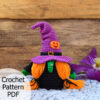 Halloween witch gnome crochet pattern amigurumi