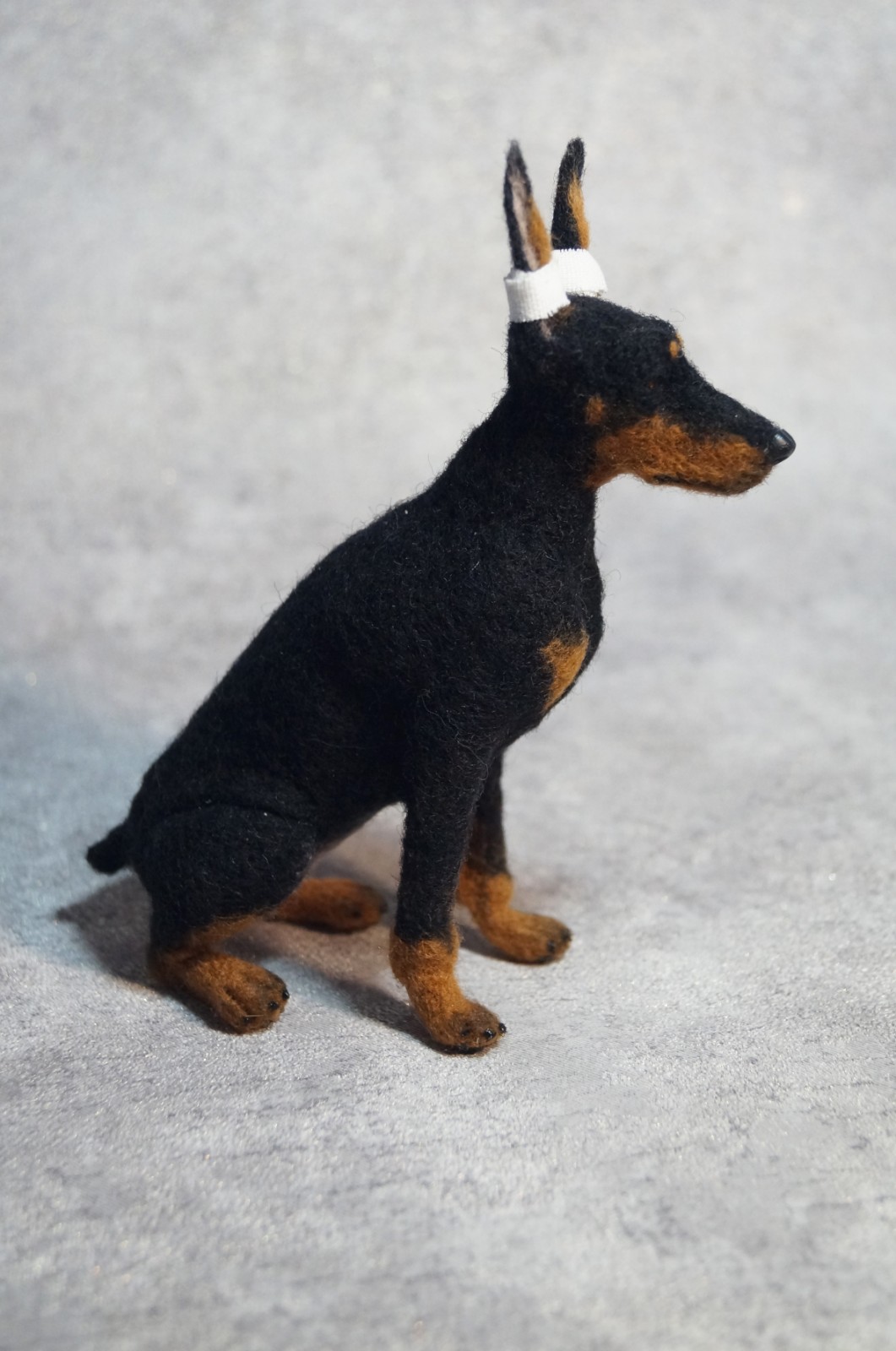 Needle felted Doberman puppy sculpture - DailyDoll Shop