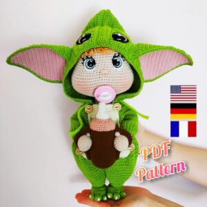 Baby Yoda Lulu crochet doll pattern