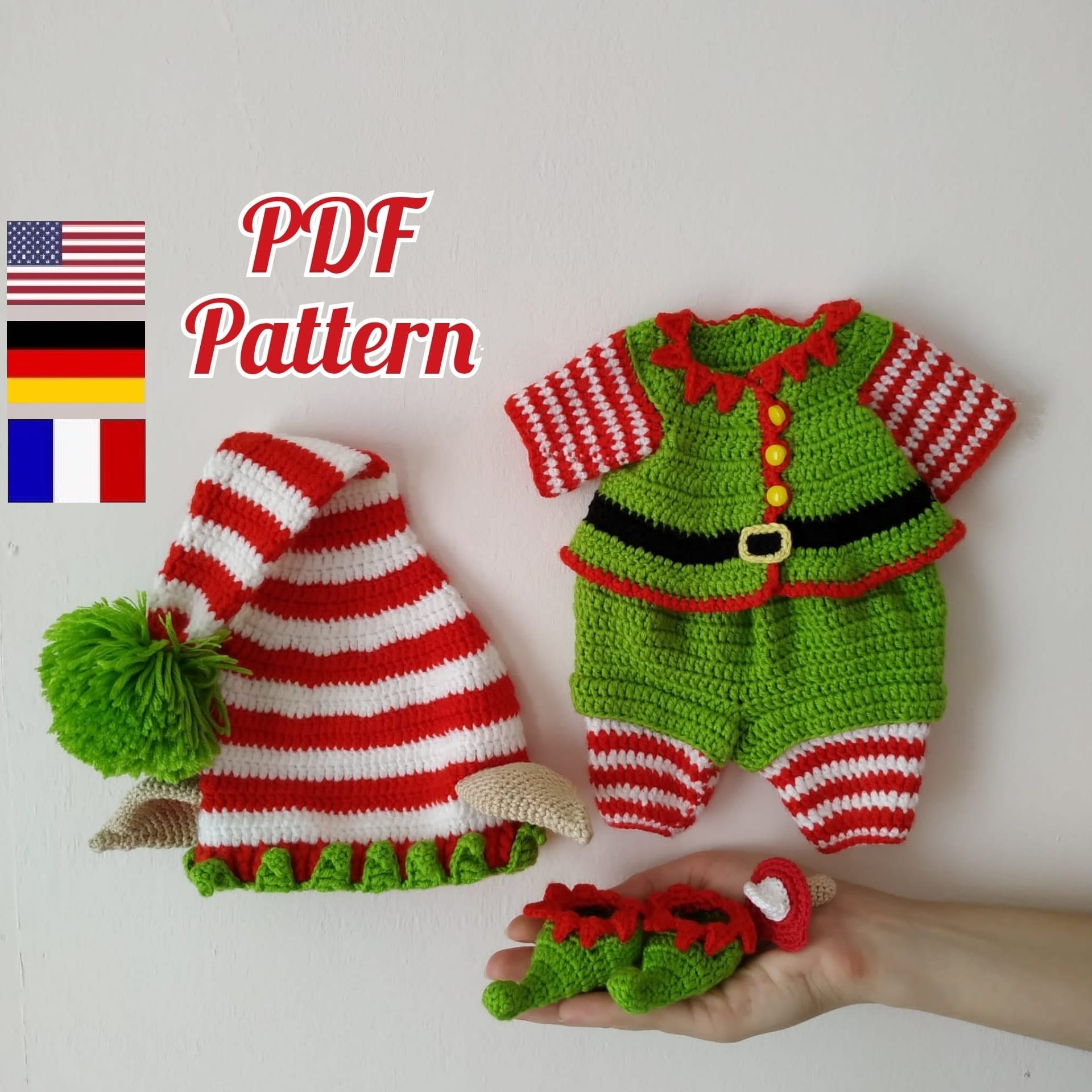 Crochet doll pattern, Amigurumi doll pattern (English, Deutsch