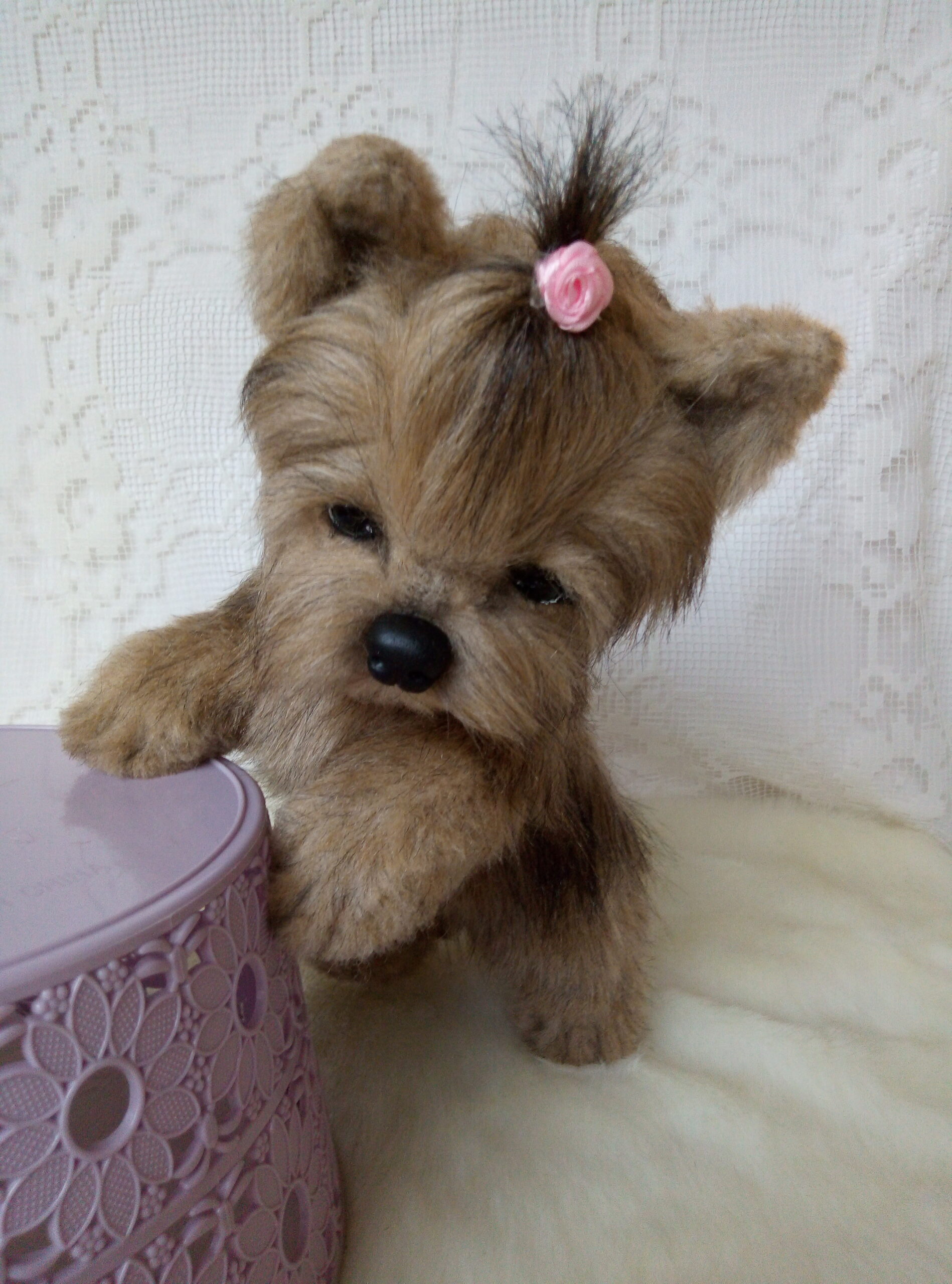 realistic stuffed yorkshire terrier