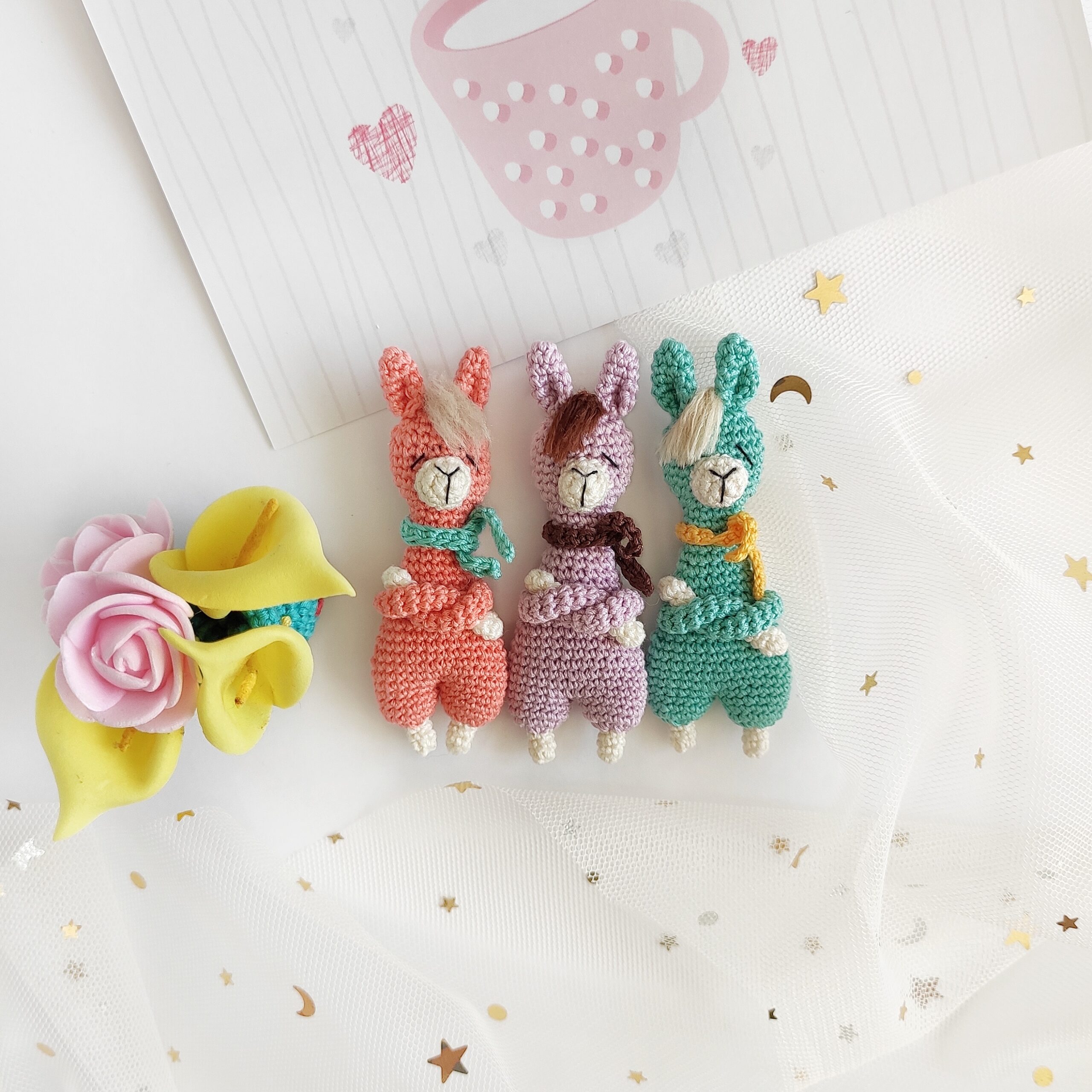 Busy Llama brooch crochet pattern, Alpaca brooch, PDF in English 1 IMG 20200530 100700 01 scaled