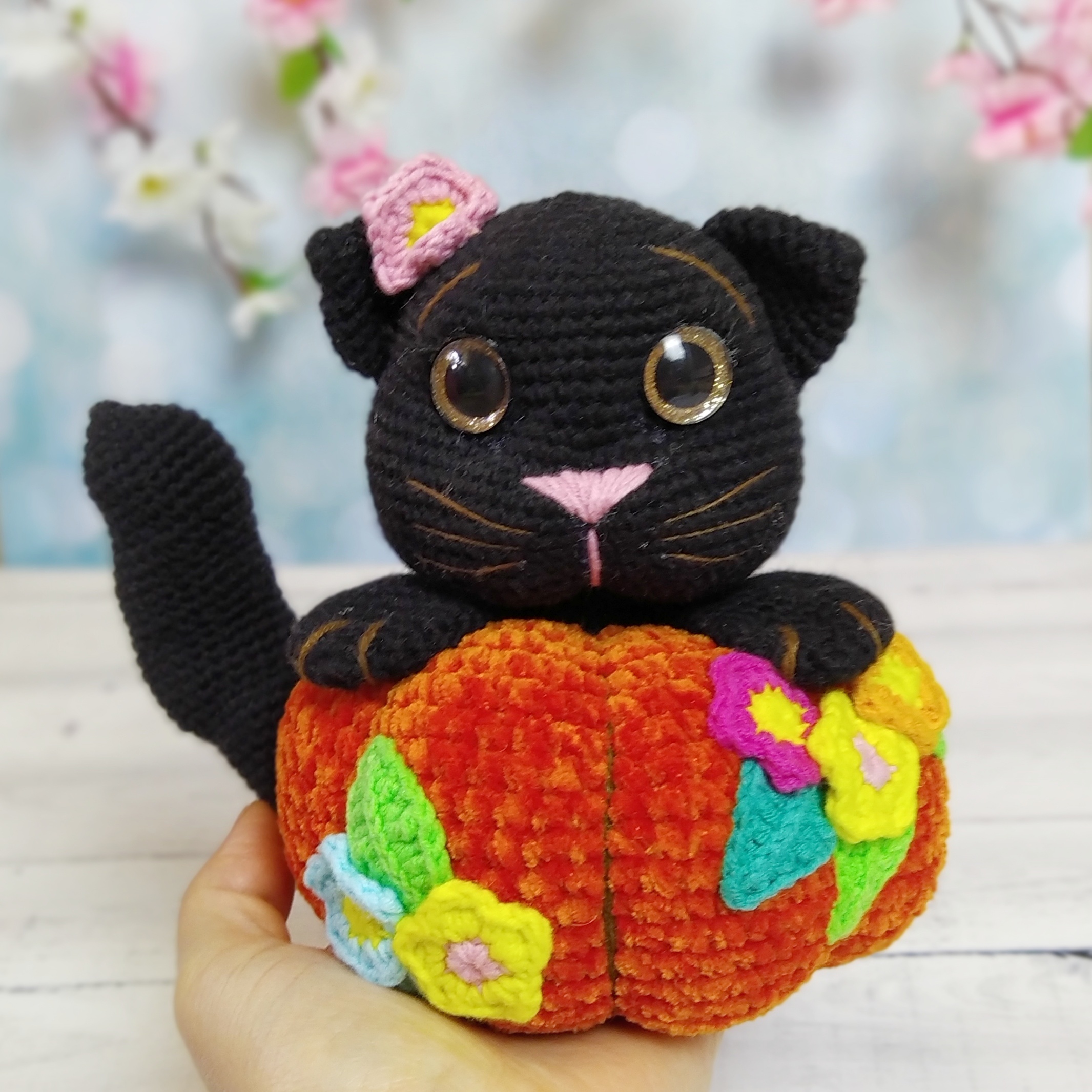 Cat crochet pattern halloween toys amigurumi animals (PDF)