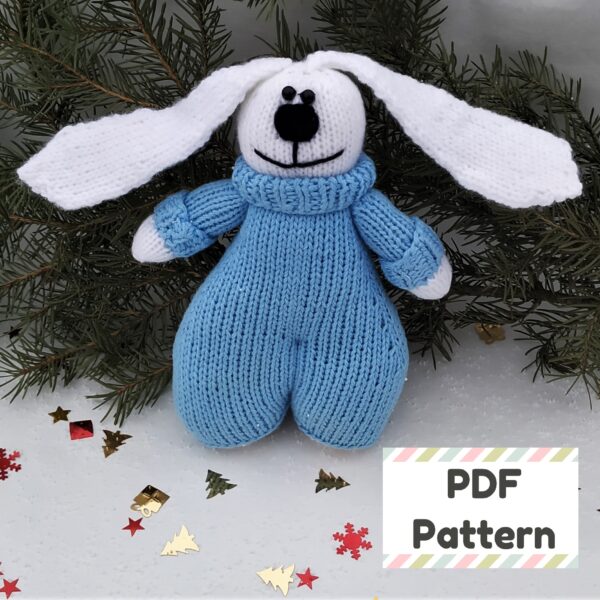 Knit bunny pattern, Bunny knitting pattern, Knit Easter pattern, Easter knitting pattern, Knit toy pattern