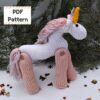 Knit unicorn pattern, Unicorn knitting pattern, Fairy knitting pattern, Knit toy pattern, Toy knitting pattern