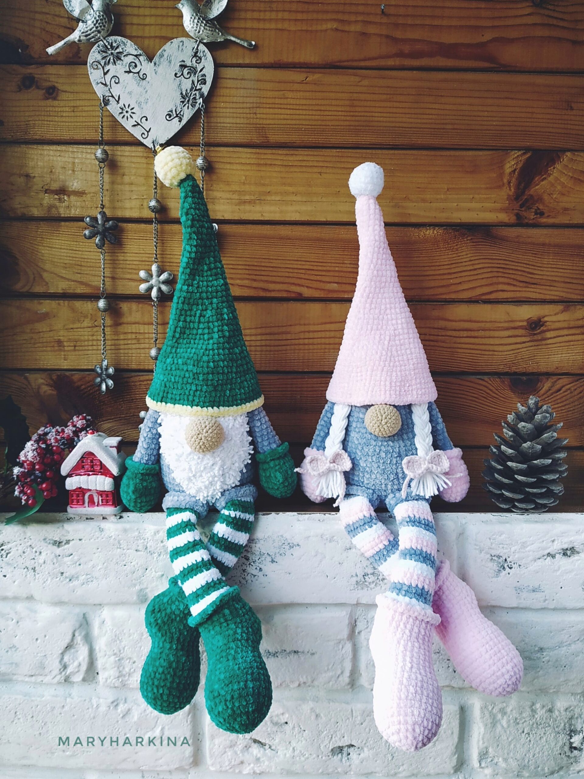 crochet pattern gnomes plush amigurumi boy girl scandinavians gnomes