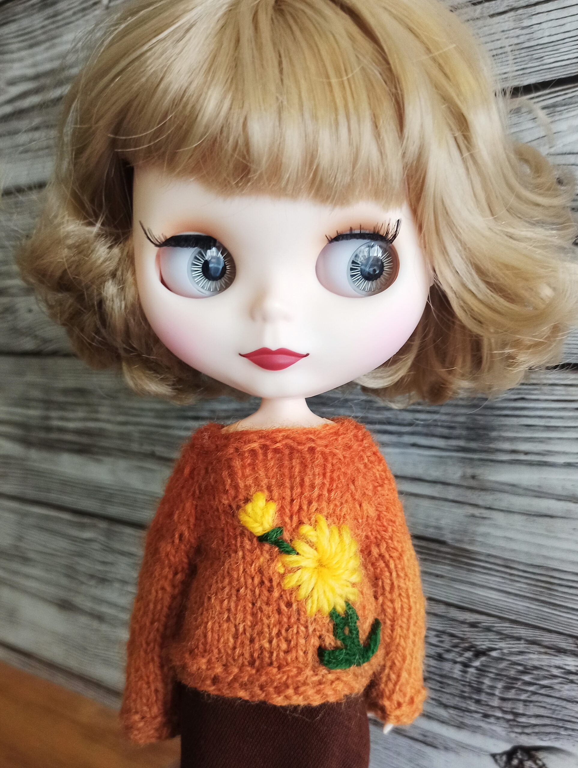 Hand knitted with embroidery set for Blythe - Shop