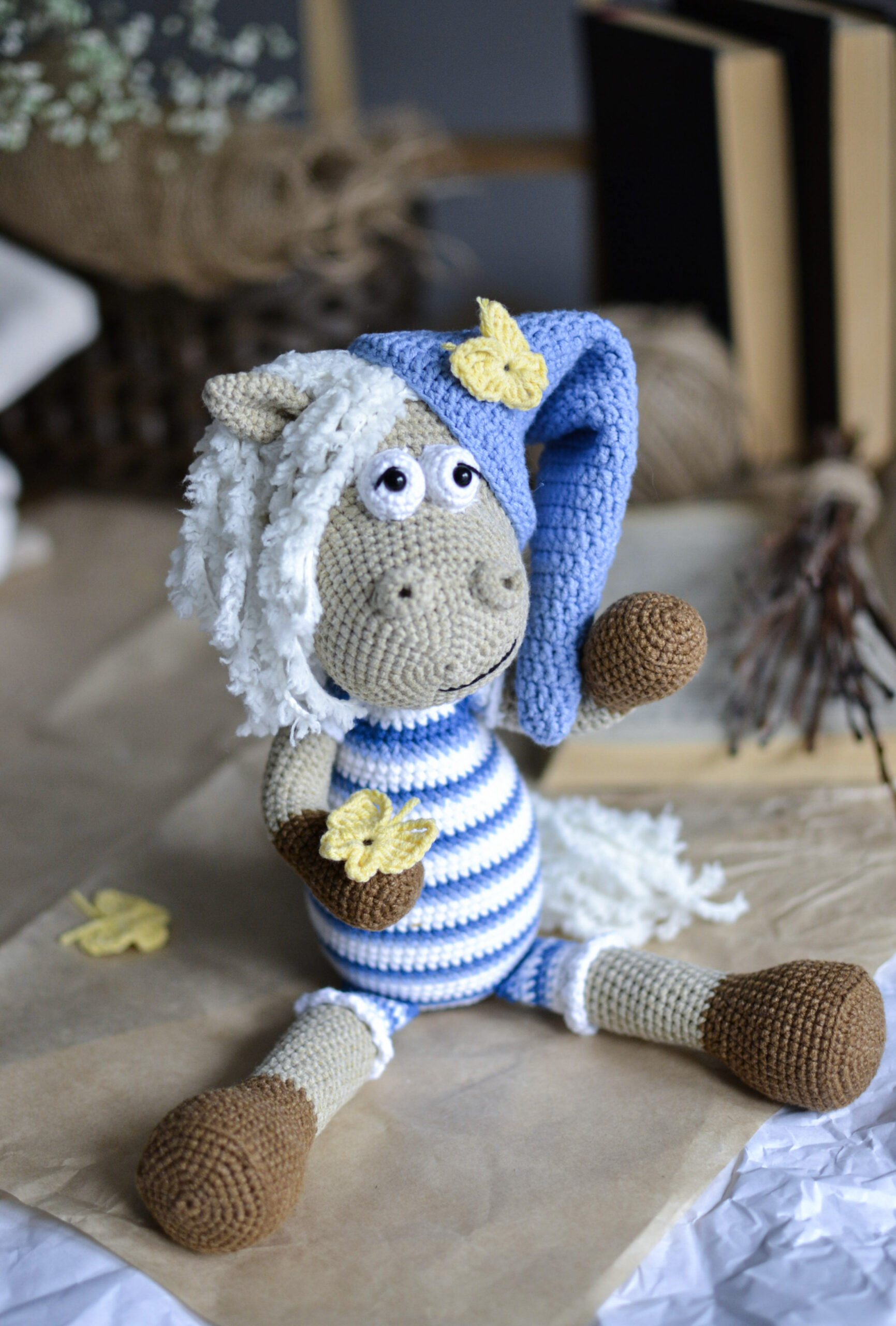 Amigurumi horse wearing pajamas crochet pattern 4 IMG 20220219 151616 scaled