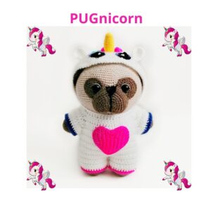 PUGnicorn crochet pattern PDF in English