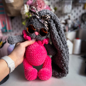 cute plush bunny with long ears crochet pattern