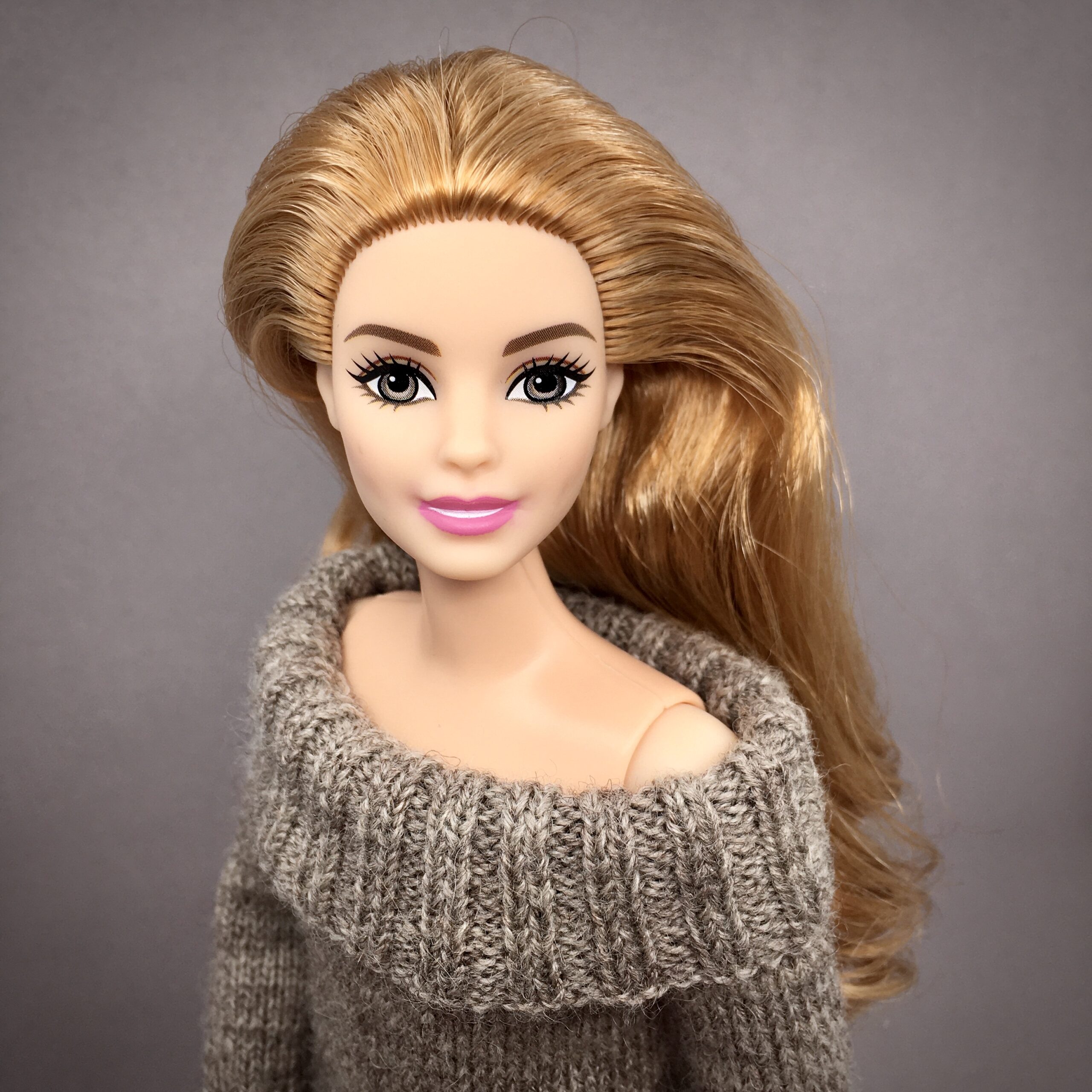 Knitting Pattern. Tunic dress for Barbie doll and Barbie Curvy. 3 Dress for Barbie and Barbie Curvy