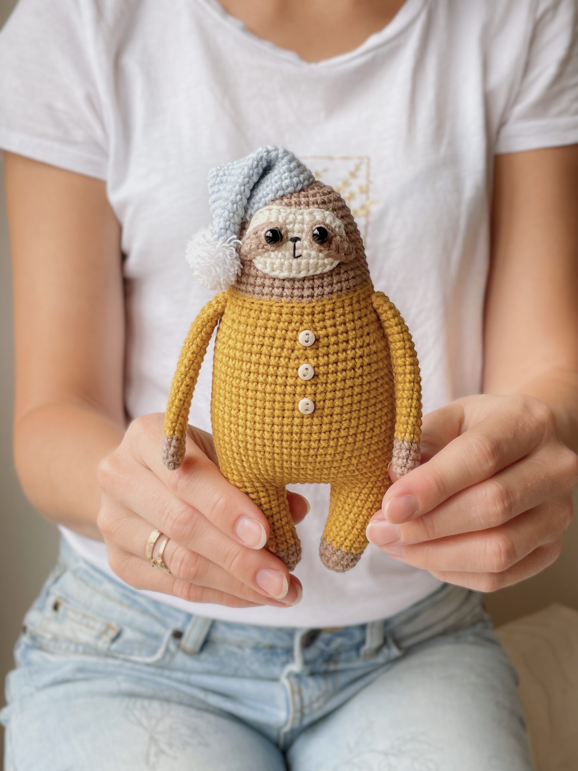 Amigurumi cute sloth pattern, crochet funny toy pattern 3 IMG 3144 scaled