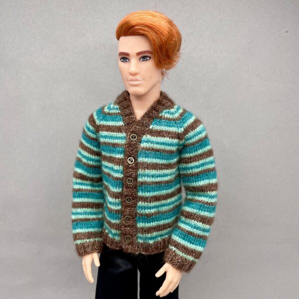 Striped cardigan for Ken