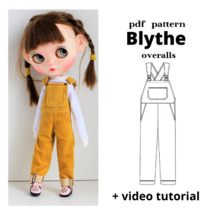 Blythe PDF pattern of panties for doll + video lesson.