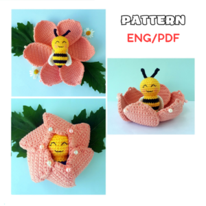 Crochet pdf pattern bee in flower