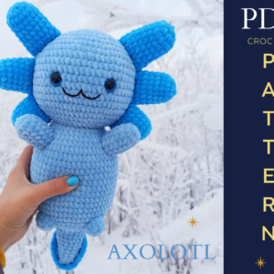 CROCHET PATTERN Axolotl toy Amigurumi tutorial PDF file