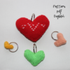 Set of 4 Heart keychain knitting pattern