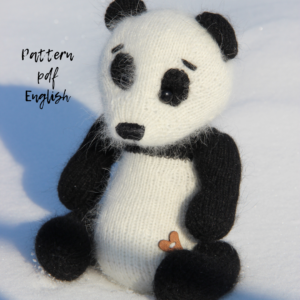 Panda bear toy knitting pattern