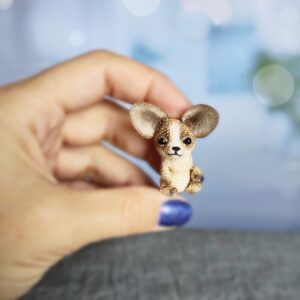 micro dog puppy collectible toy handmade work