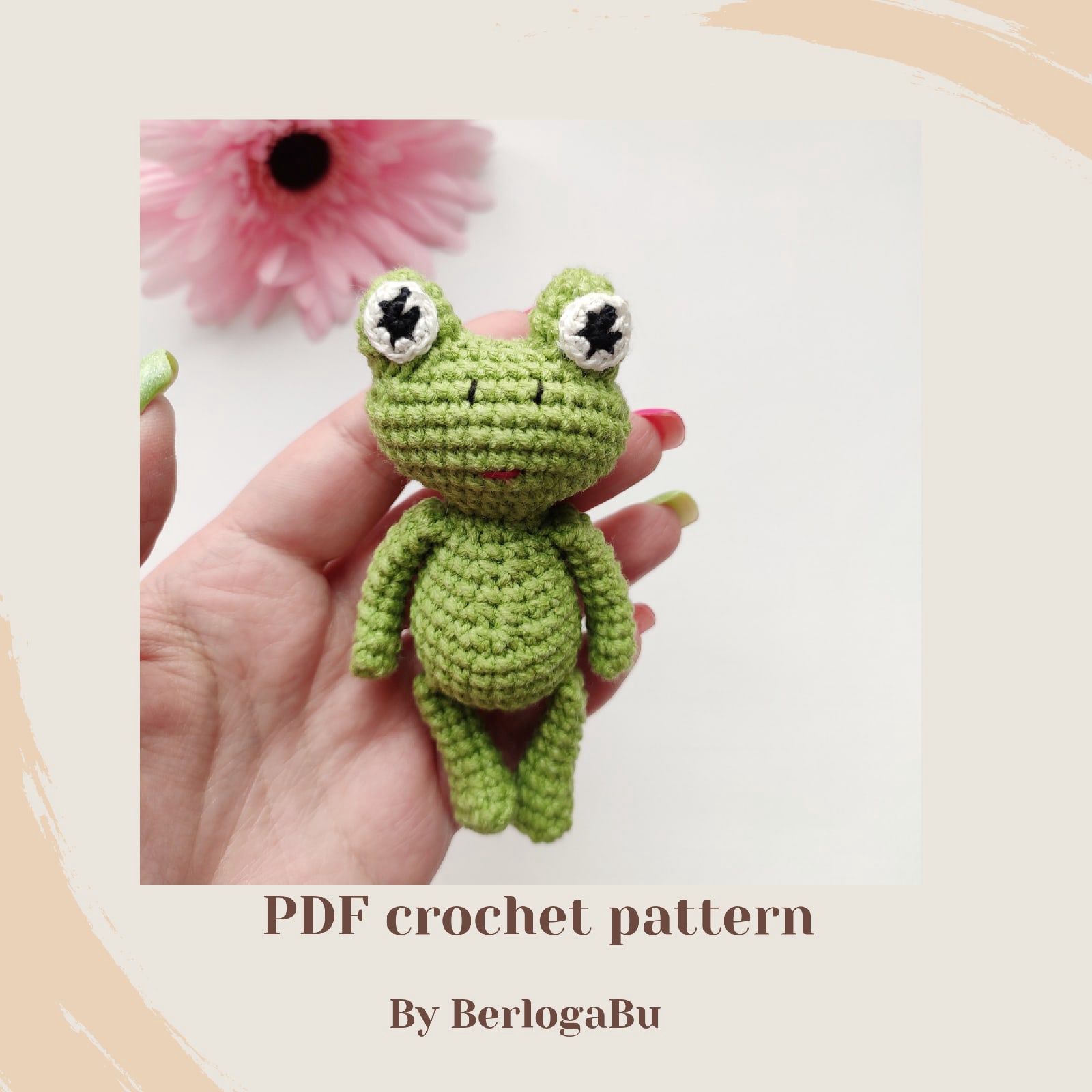 crochet frog teddy