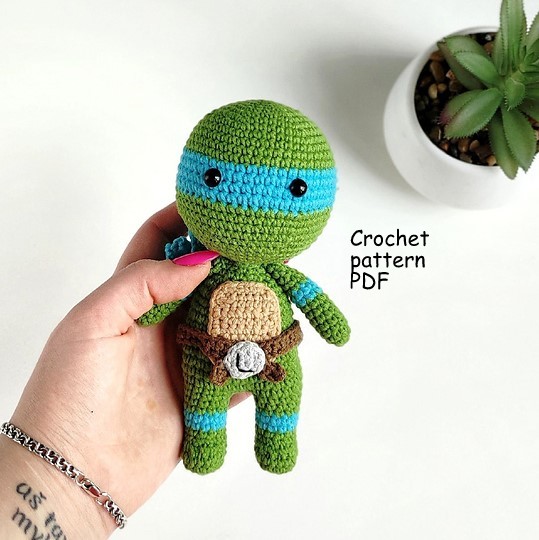 Turtle Stuffed Animal, Ninja Turtle - Free Sewing Pattern