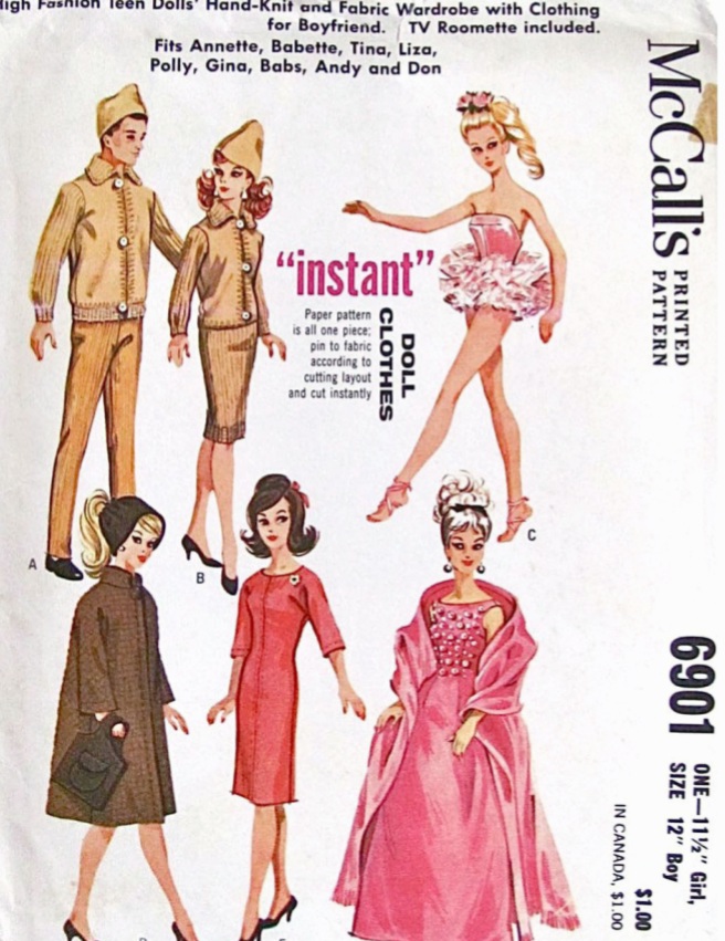 PDF Barbie Dolls 11-12 Vintage Sewing Pattern