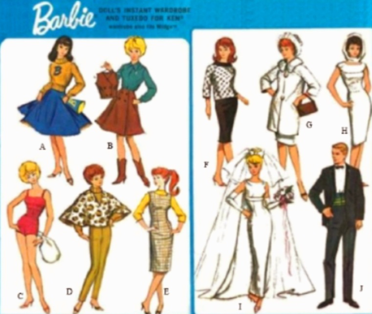 Barbie Vintage Sewing Pattern PDF Fashion Dolls size 11 1/2