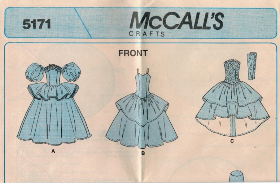 PDF Copy Sewing Pattern MC Calls 6317 Clothes for Barbie and Dolls