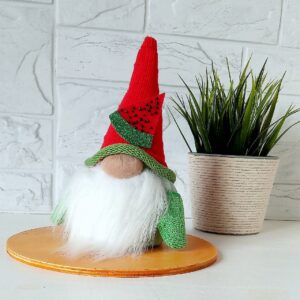 Watermelon gnome. Tiered tray decor