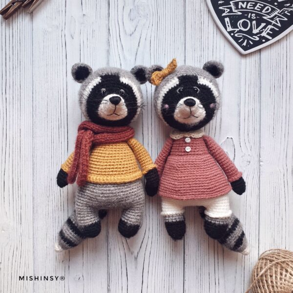 Raccoons crochet pattern