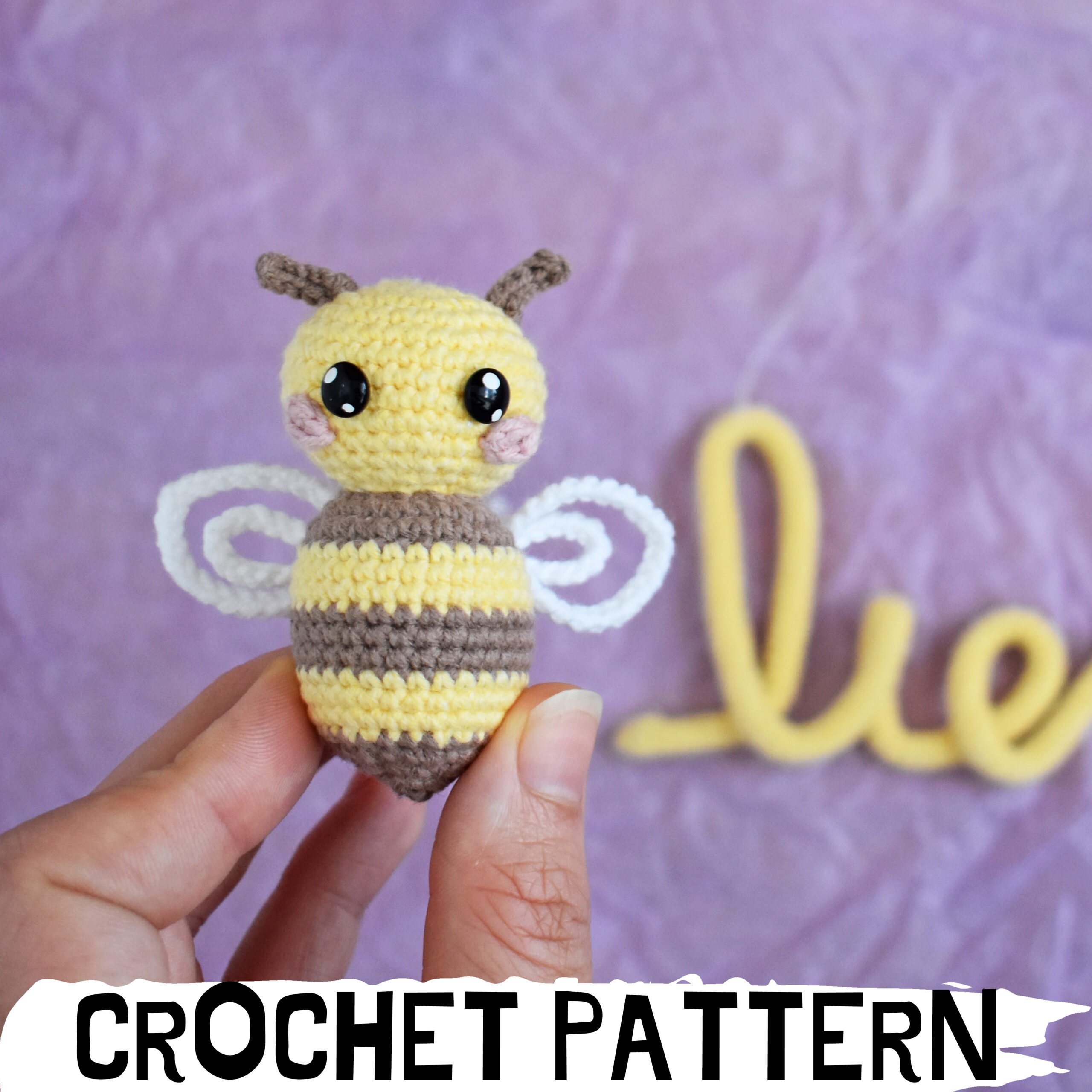 Crochet Pattern Doll Honey Bee / Cute Keychain Bumble Bee DIY / Kawaii  Amigurumi Doll Pattern / Plush Bee Pattern PDF 