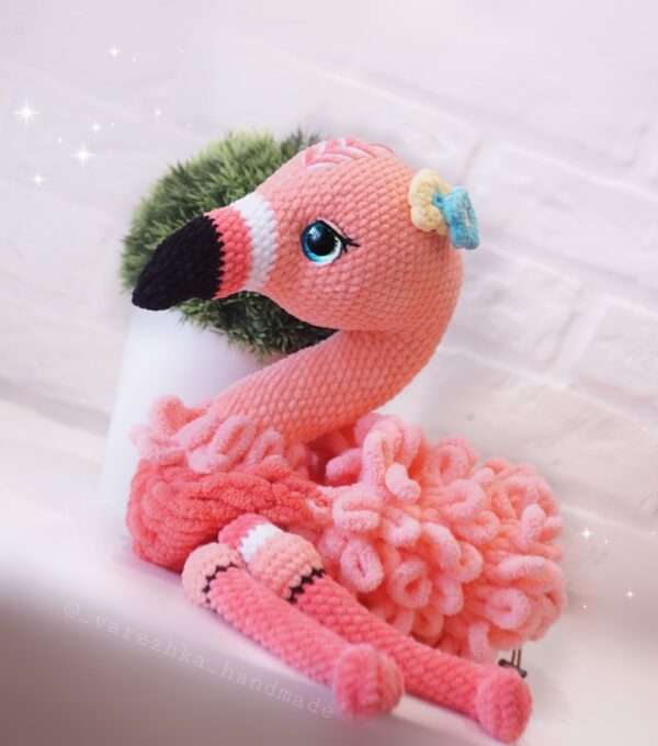 Crochet PATTERN Flamingo Pajamas bag Amigurumi bird pink Flamingo