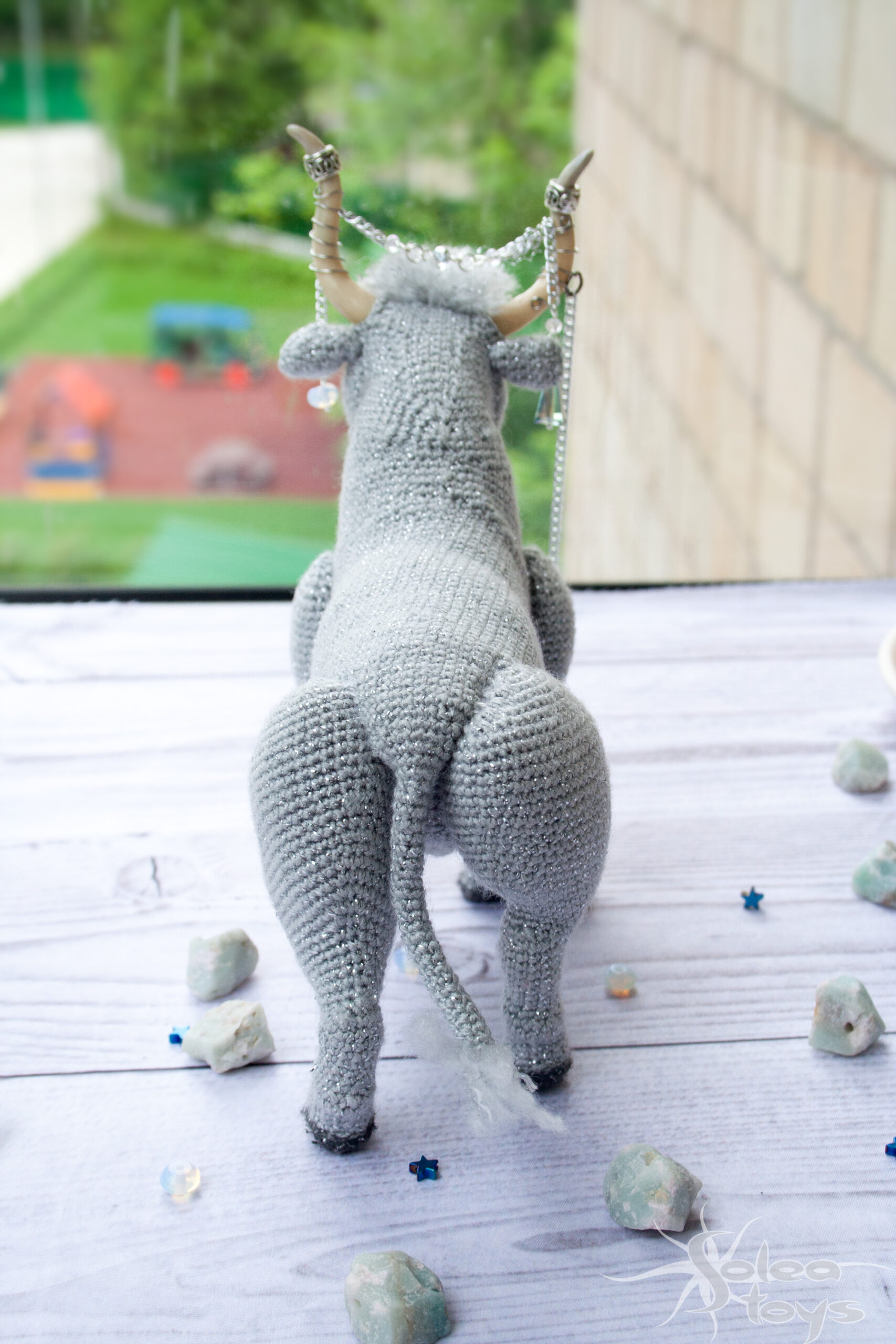 Gray bull collectible toy, interior decor toy Moon bull 2 bull 9 scaled