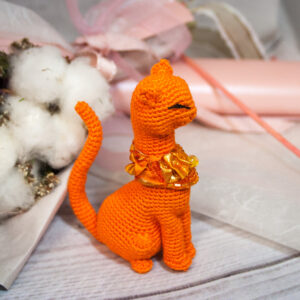 Orange cat figurine