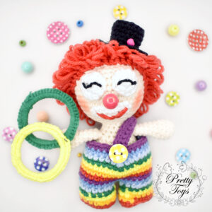 Rainbow clown amigurumi pattern by PrettyToys