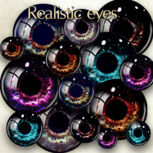 Dragon Eyes Digital Collage Sheet from 12mm to 25mm - DailyDoll Shop