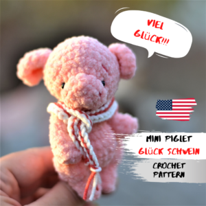 crochet piggy pattern tiny toy, Piglet amigurumi pattern, Blythe doll pet