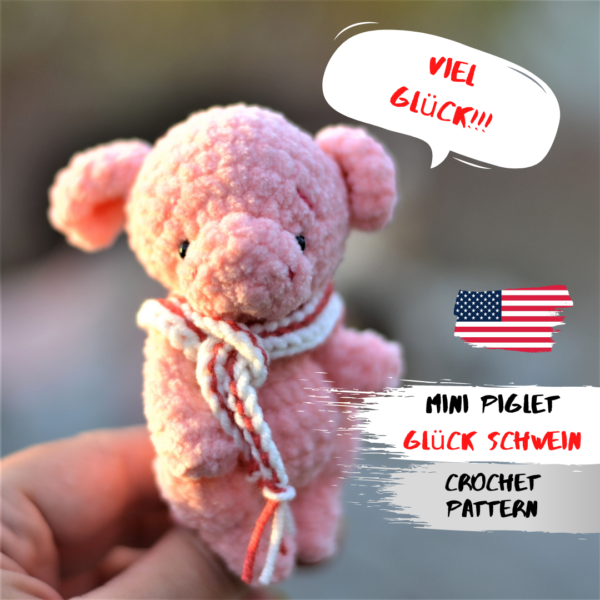 crochet piggy pattern tiny toy, Piglet amigurumi pattern, Blythe doll pet