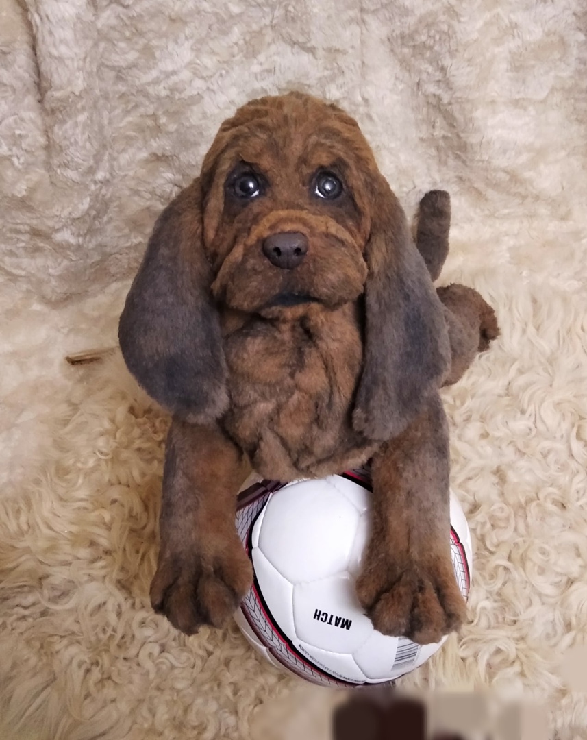 stuffed bloodhound dog