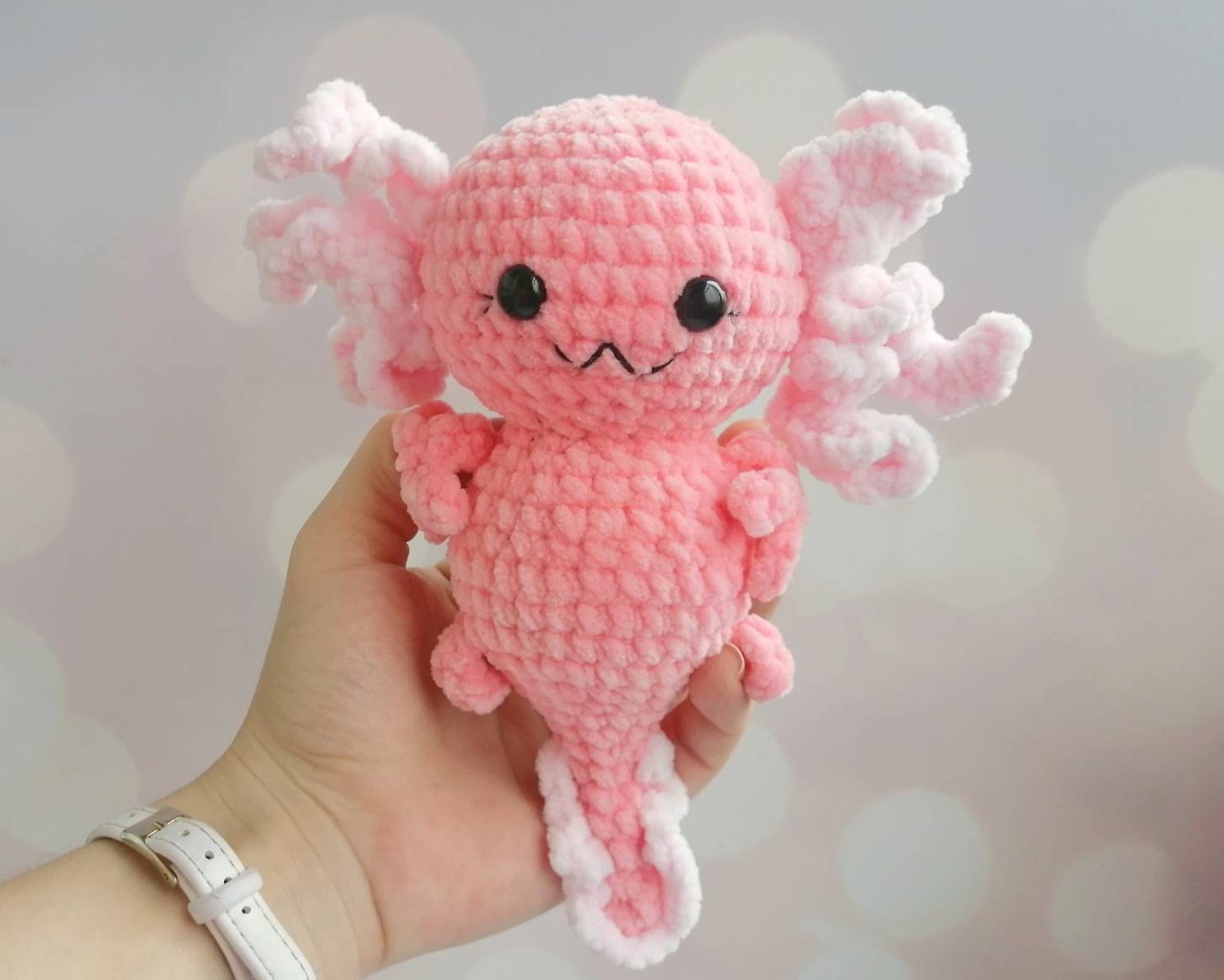 Crochet axolotl pattern, amigirimi axolotl, axolotl toy, mex
