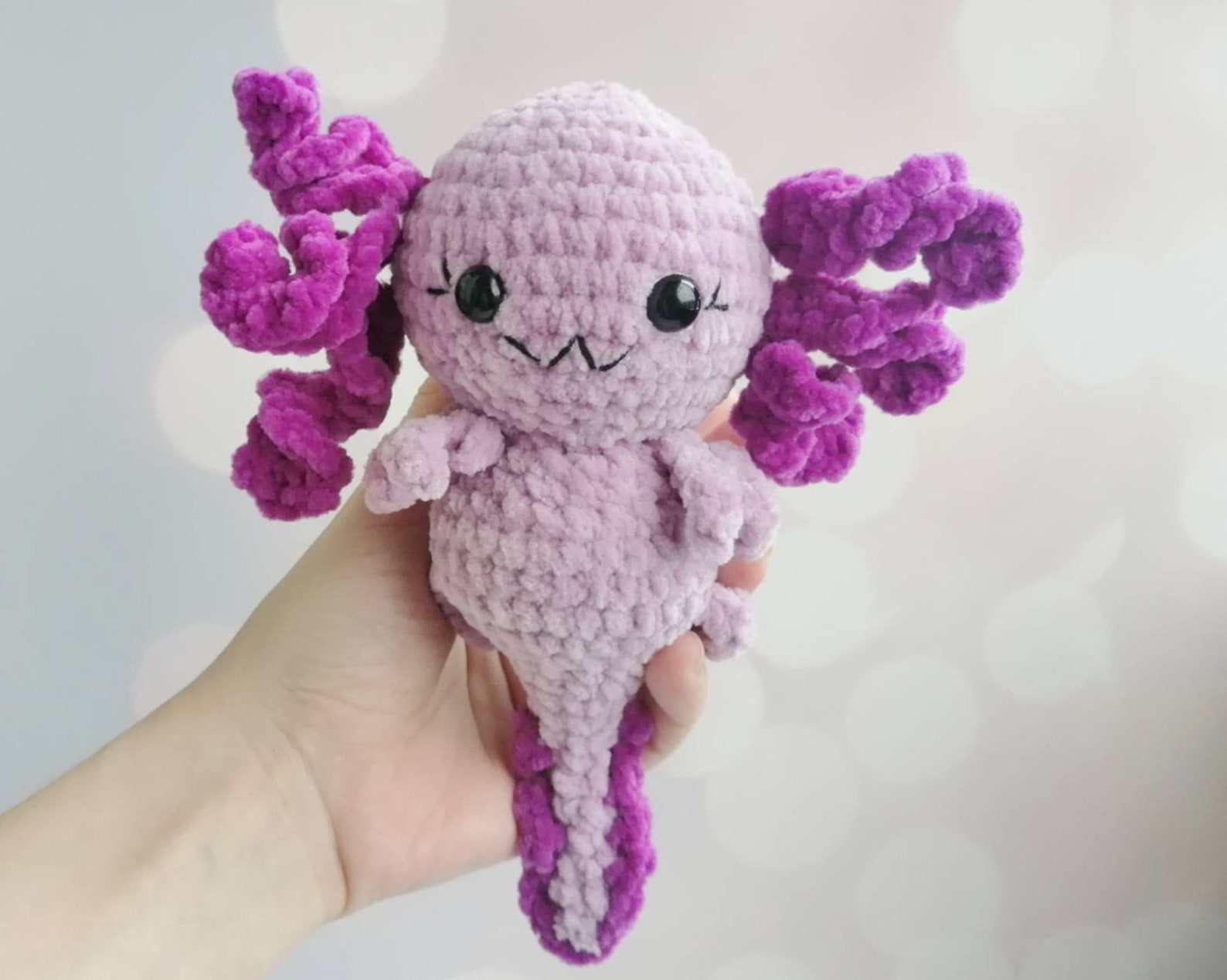 Axolotl Kawaii Crochet Pattern Plushie Amigurumi Sea Animals Toy 