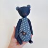 Antique denim bear, Artist teddy bear OOAK