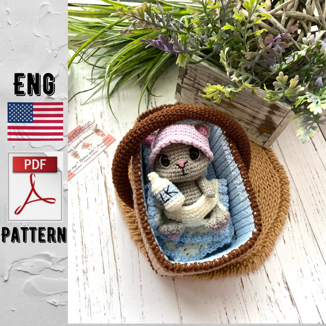 Katzenkörbchen Pixels - crochet pattern - Cats basket - Lady Dee´s