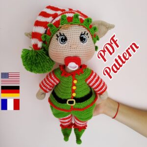 Lulu Christmas crochet doll pattern