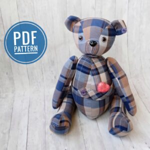 Pattern memory bear, pattern bear, sewing memory bear